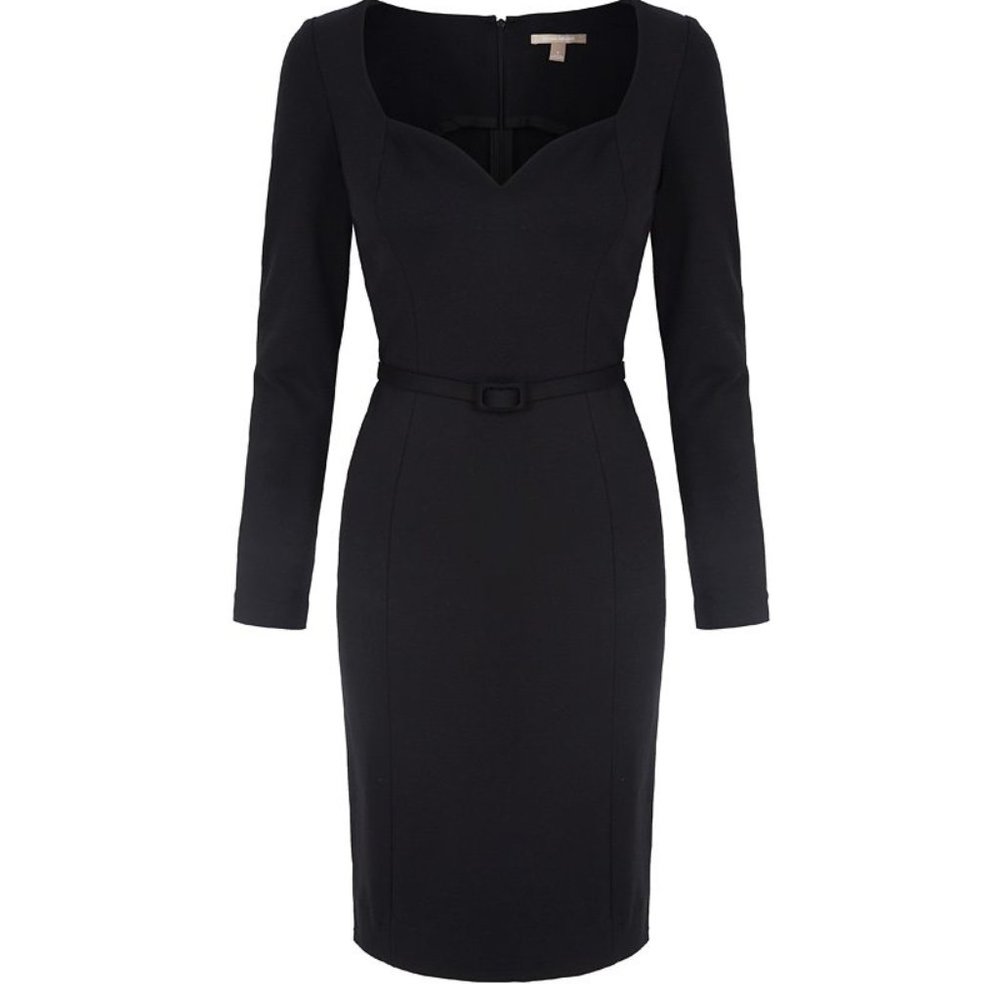 BNWT Banana Republic L'Wren Scott Pinup Sweatheart Neck Wiggle Black Dre…